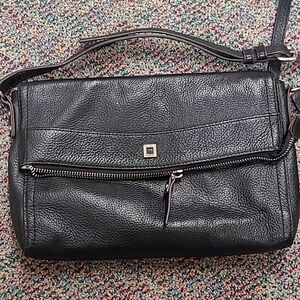 Like New Beautiful Lodis‎ | Black Pebble  Leather Nadia Crossbody Messenger Bag